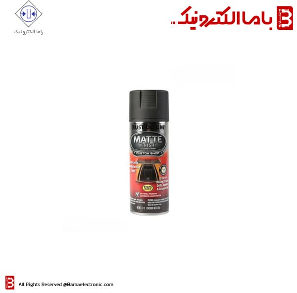 اسپری رنگ نما خودرو مشکی مات مدل Matte finish برند رست اولئوم Rust-Oleum حجم 340 گرم