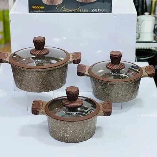 سرویس قابلمه گرانیتی زیوzio مدل Z-8170-22 در 3رنگ — تصویر ۷
