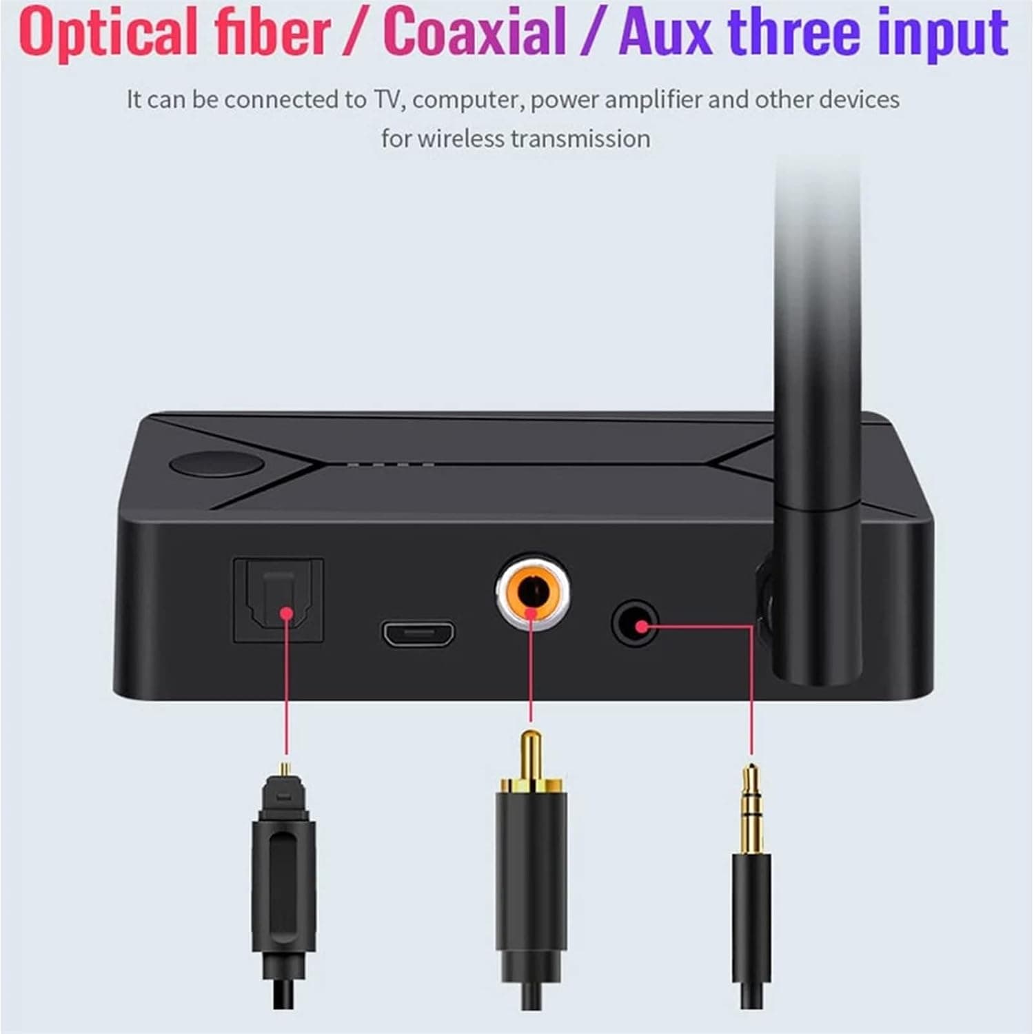 فرستنده و گیرنده بلوتوث صوتی با سرعت بالا و پورت اپتیکال | Bluetooth Transmitter Low Latency Adapter Optical — تصویر ۲