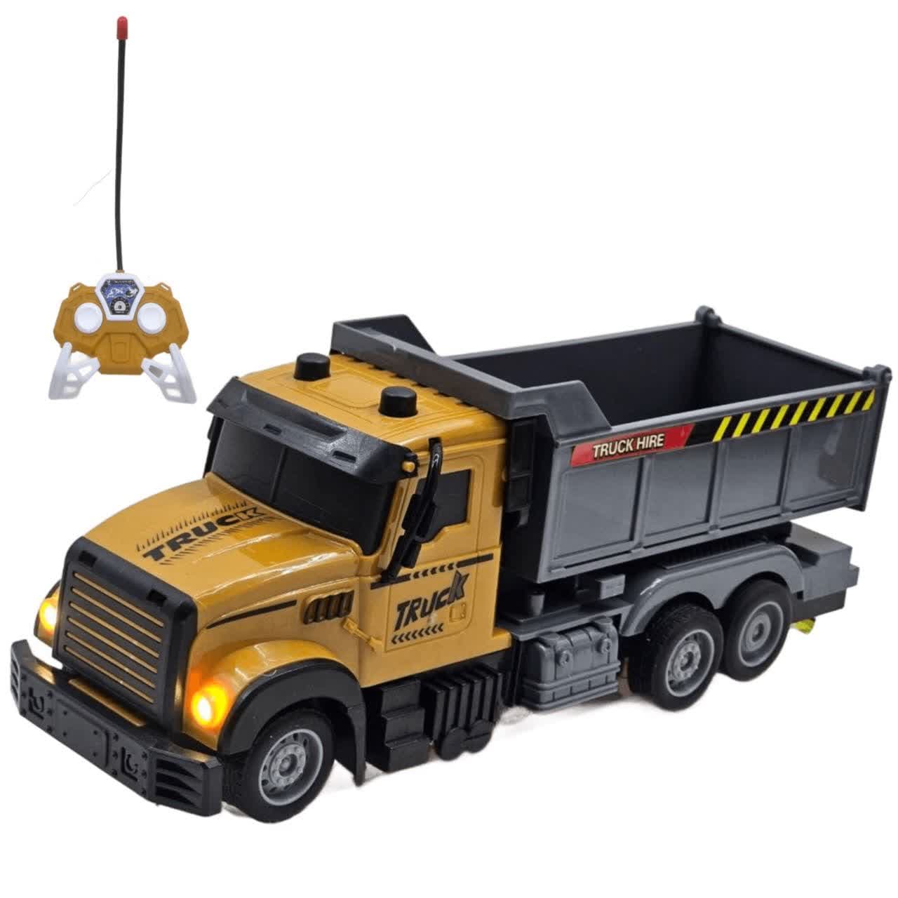 ماشین بازی کنترلی ناب سل مدل کامیون حمل خاک چراغدار شارژی کد ENGINERING VEHICLE TRUCK RC RADIO CONTROL — تصویر ۲