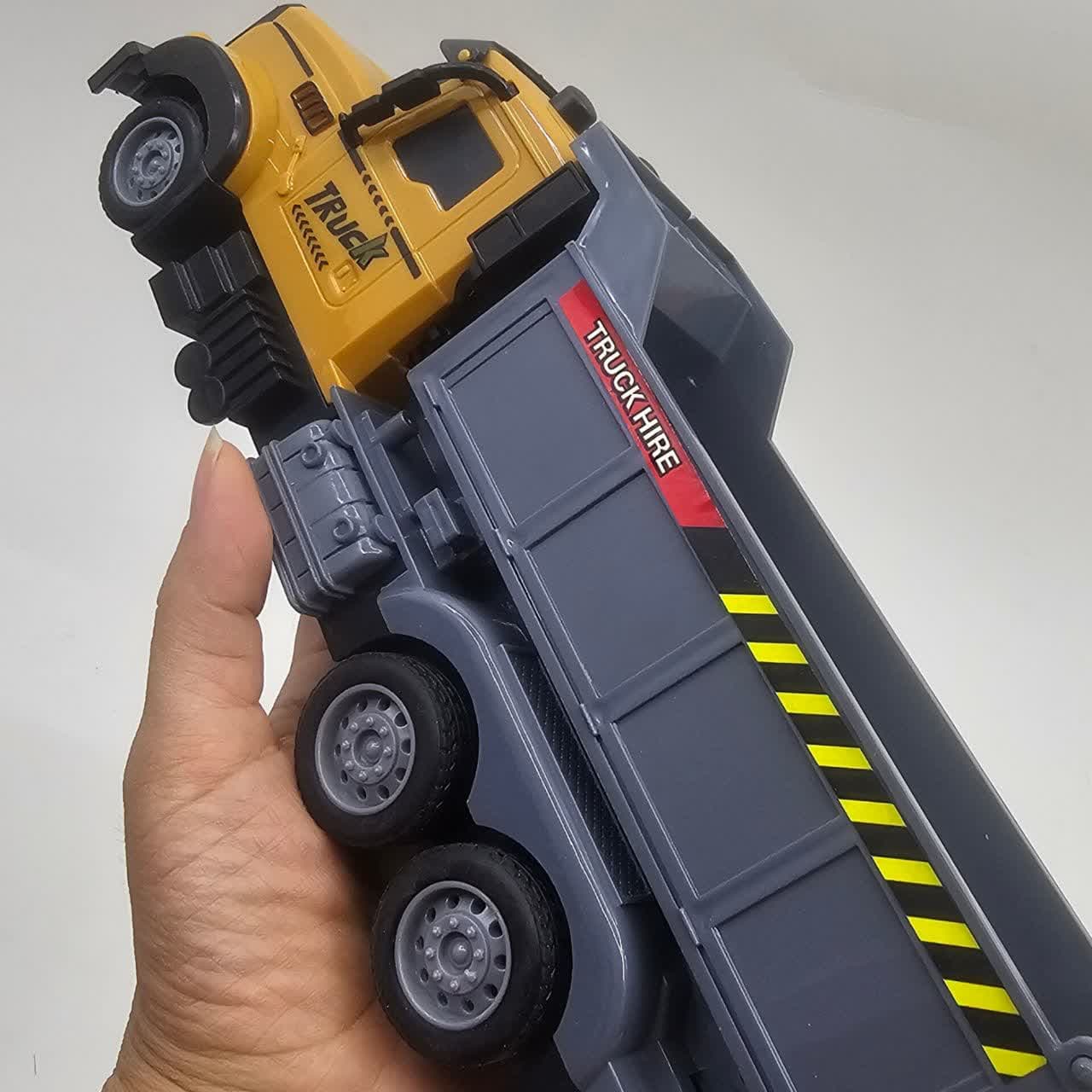 ماشین بازی کنترلی ناب سل مدل کامیون حمل خاک چراغدار شارژی کد ENGINERING VEHICLE TRUCK RC RADIO CONTROL — تصویر ۵