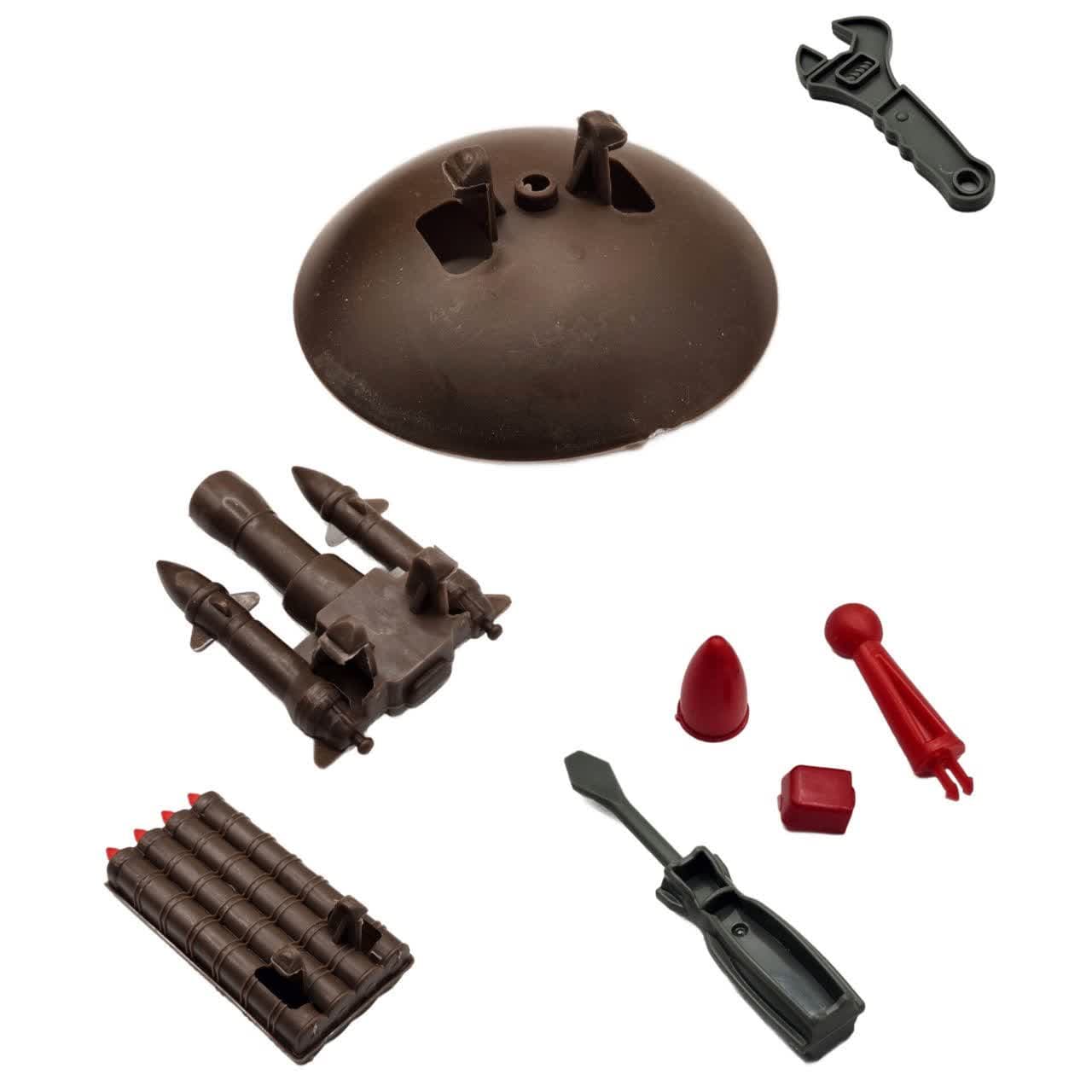 ماشین بازی ناب سل مدل کامیون ارتشی کد ASEMBLY ARMY TOYS TRUCK مجموعه 12 عددی به همراه آچار و پیچ گوشتی و ابزار جنگ — تصویر ۲