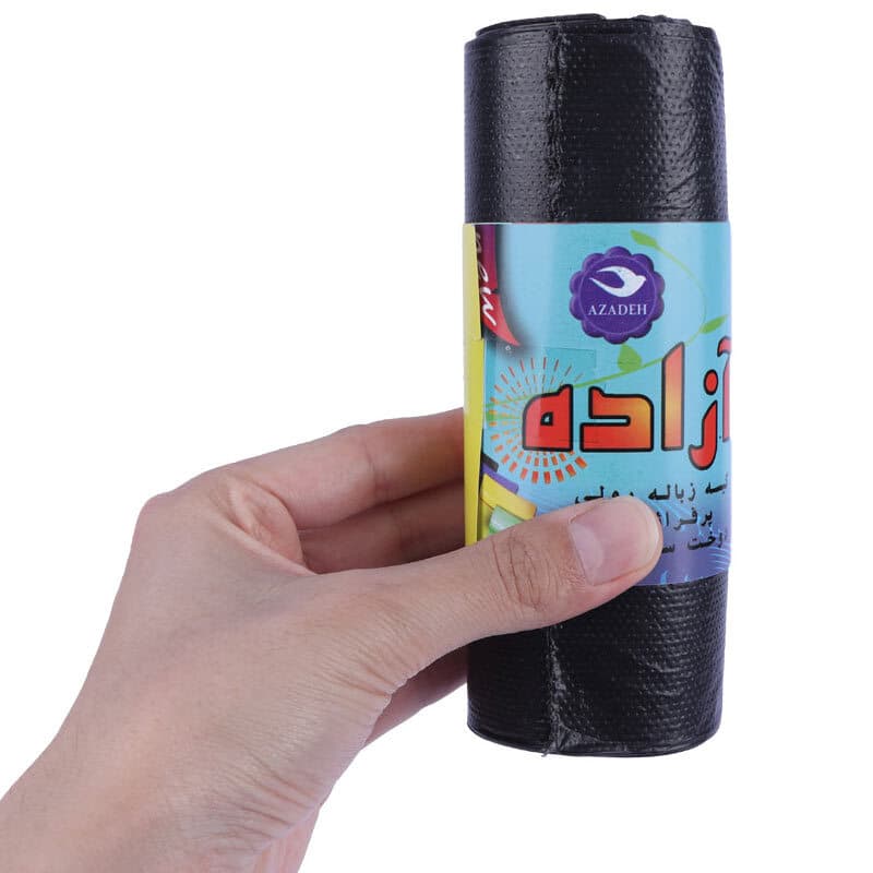 کیسه زباله رولی مشکی آزاده سایز 70*55 سانتی متر بسته 200 گرمی — تصویر ۴