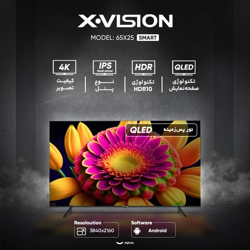 ایکس ویژن کیو ال ای دی مدل 65X25 سایز 65 اینچ — تصویر ۳