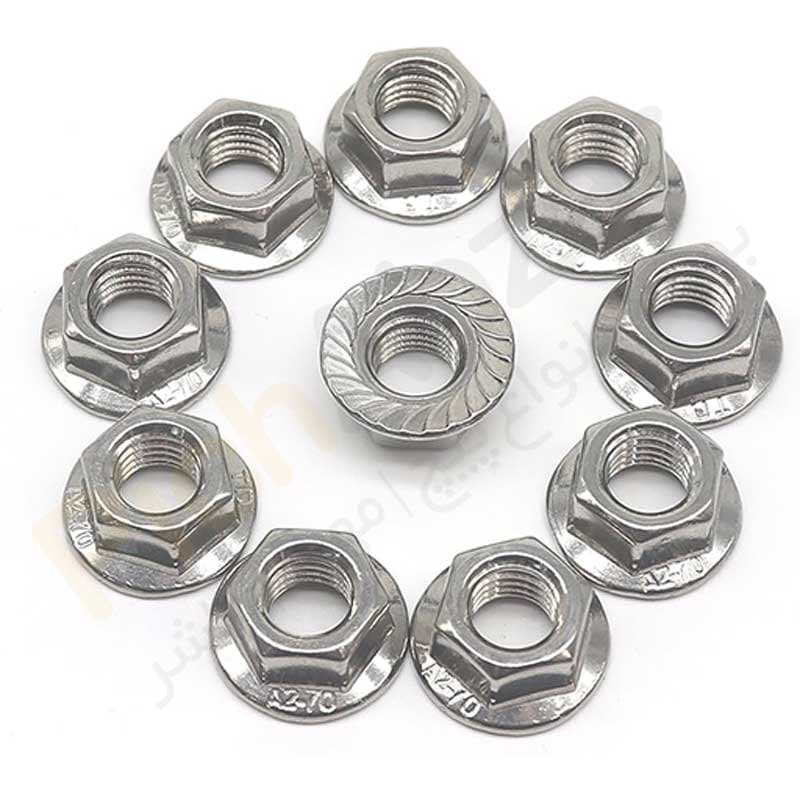 مهره واشردار استیل 304 سایز 6 میلیمتر