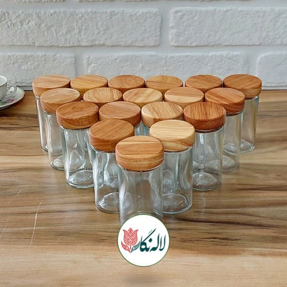 جا ادویه مکارتی درب چوبی رابر 18 عددی + لیبل