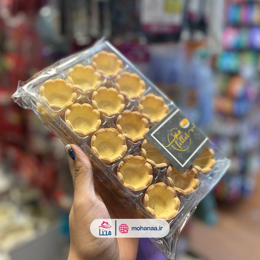 نان تارت شیرین طرح گل فلوت