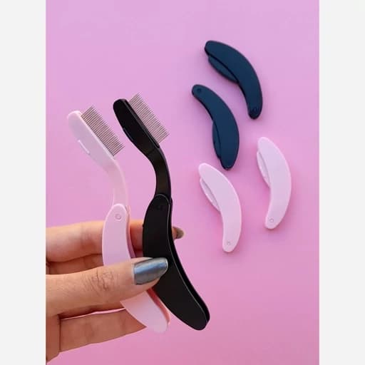 شانه مژه و ابرو فلزی تاشو Metal eyelashe and eyebrow comb — تصویر ۴
