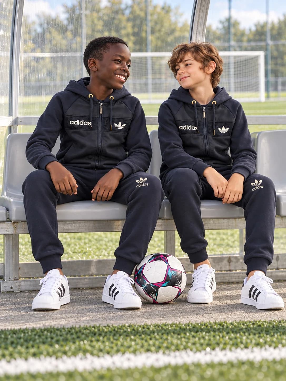 ست سویشرت شلوار بچگانه داخل کرک آدیداس دارک بلو|ADIDAS — تصویر ۲