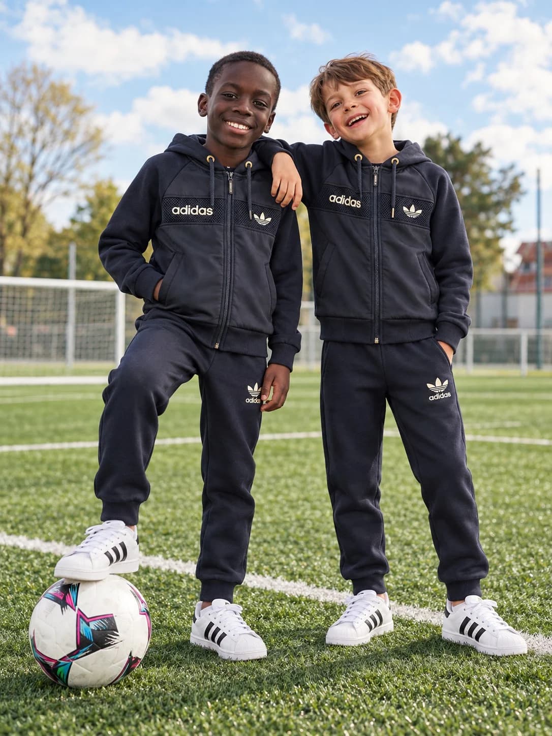 ست سویشرت شلوار بچگانه داخل کرک آدیداس دارک بلو|ADIDAS