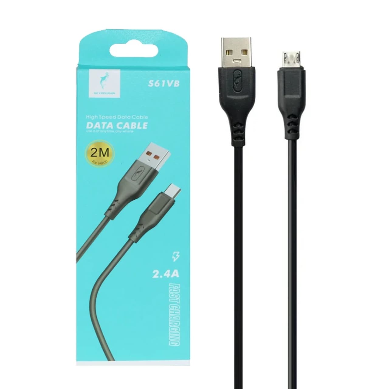 کابل شارژ فست 2 متری اندروید Sky Dolphin مدل S61VB – مشکی – TCO