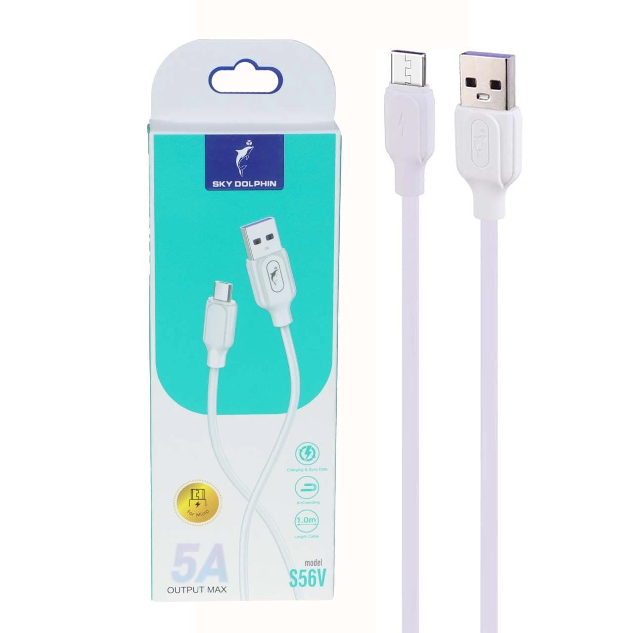 کابل شارژ فست اندروید Sky Dolphin مدل S56V – سفید – TCO