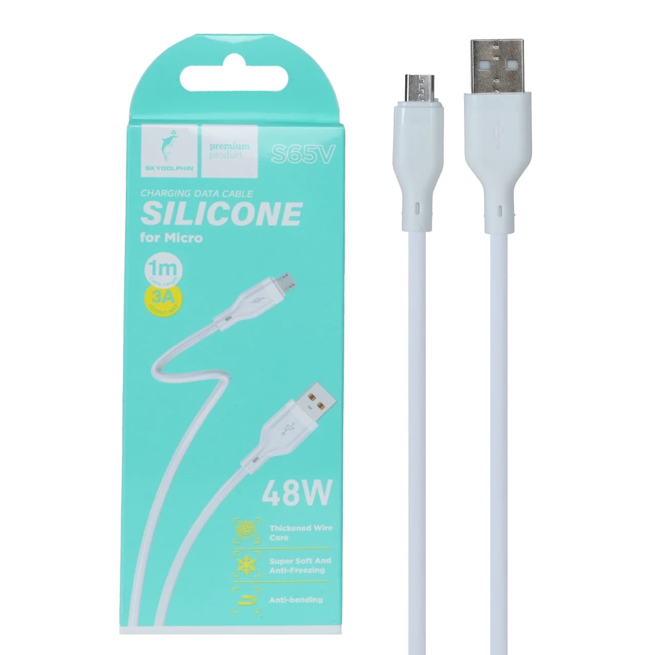 کابل شارژ فست اندروید Sky Dolphin مدل S65V – سفید – TCO