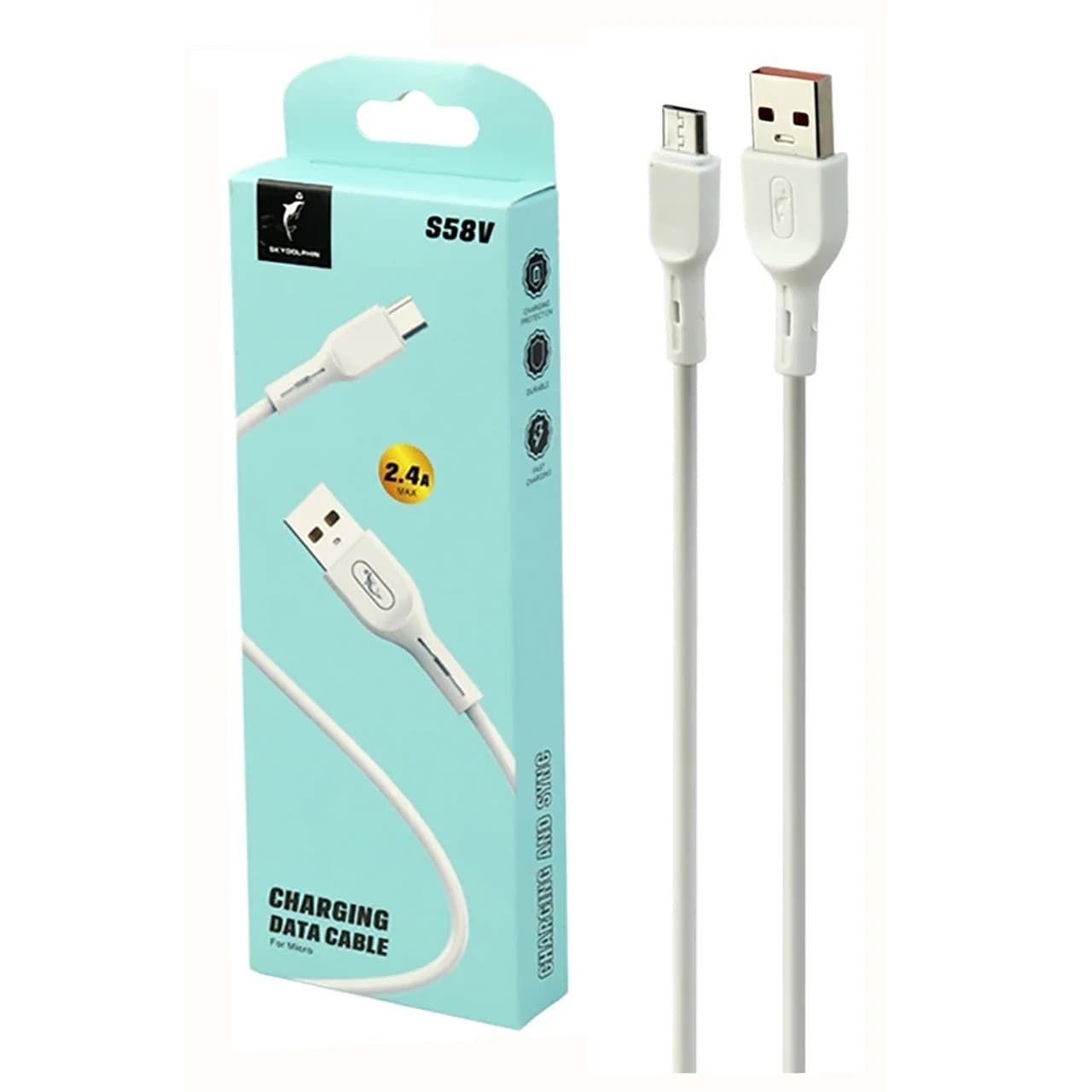 کابل شارژ فست اندروید Sky Dolphin مدل S58V – سفید – TCO
