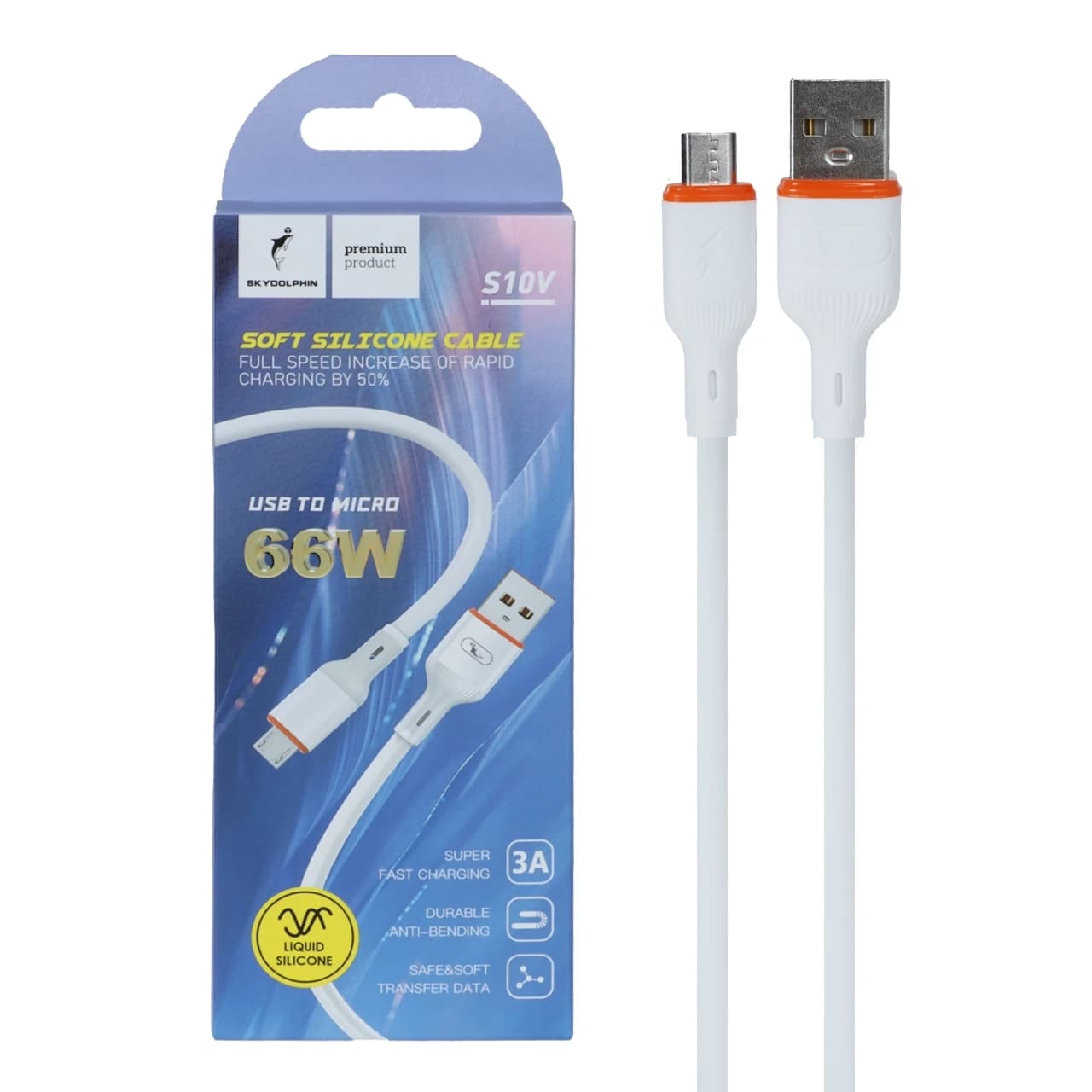 کابل شارژ فست اندروید Sky Dolphin مدل S10V – سفید – TCO