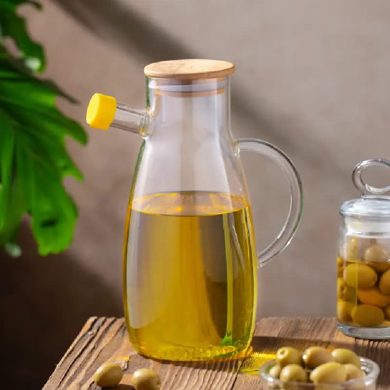 روغن ریز شیشهای پیرکس یک لیتری – ظرف آشپزخانه مقاوم و کاربردی — تصویر ۲