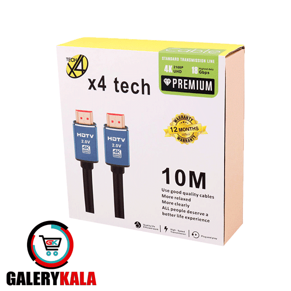 کابل HDMI 4K برند X4TECH طول 10