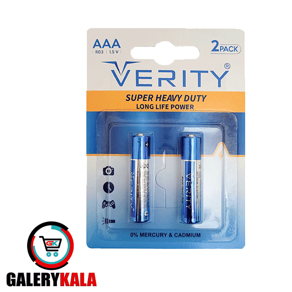 باتری نیم قلمی وریتی مدل Super Heavy R03 بسته دوعددی