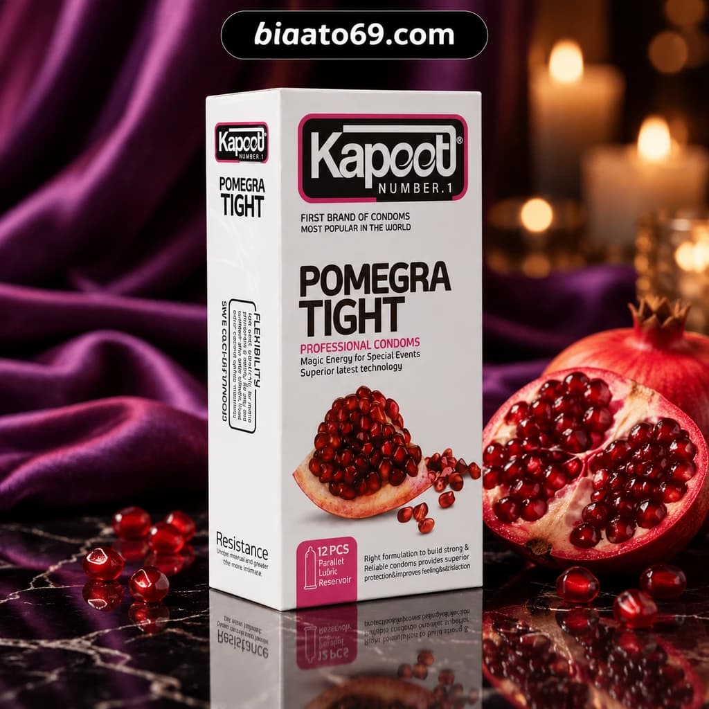 کاندوم کاپوت مدل Pomegra Tight (تنگ‌کننده حاوی عصاره انار) – ۱۲ عددی