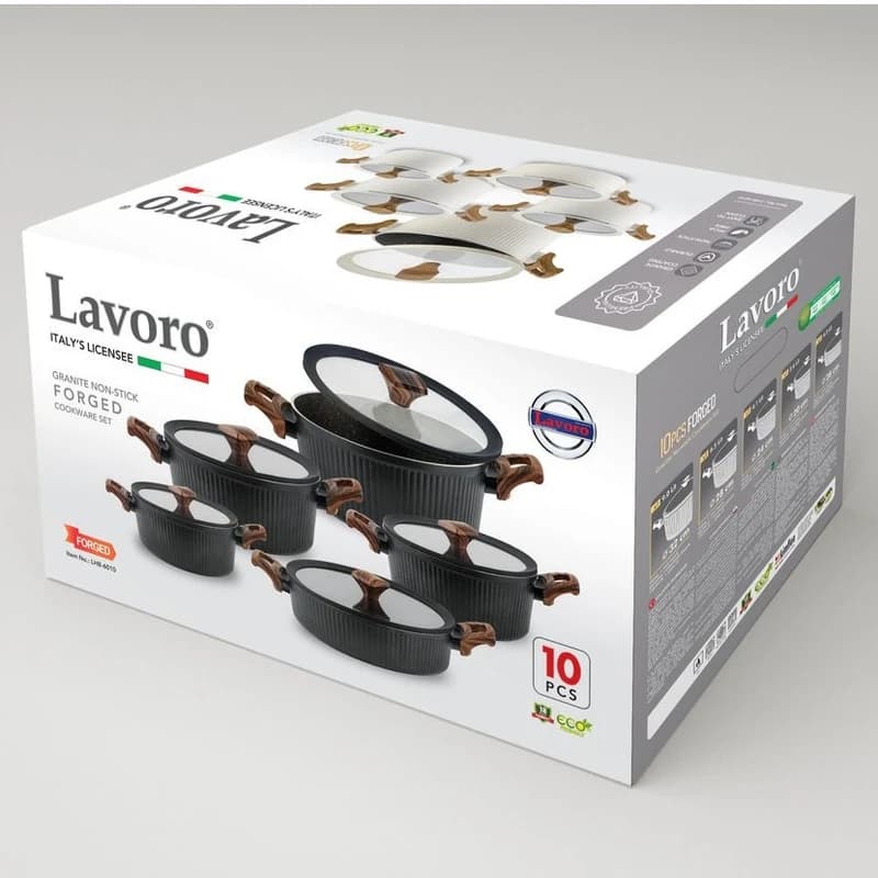 سرویس پخت و پز گرانیت 10 پارچه لاوارو LAVORO رنگ کرم — تصویر ۲