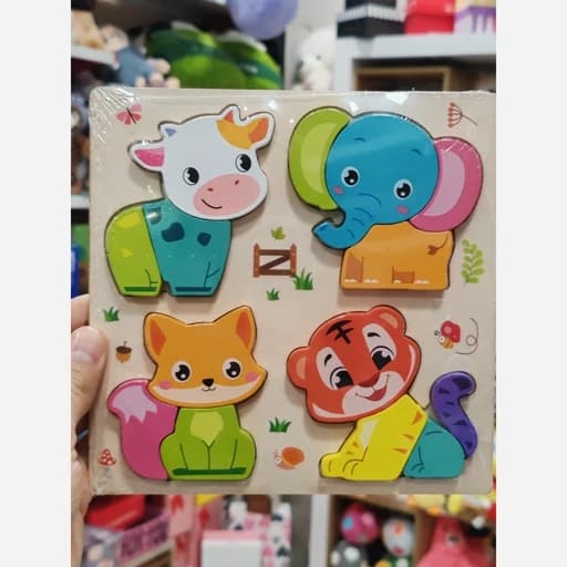 پازل چوبی برجسته طرح کارتونی