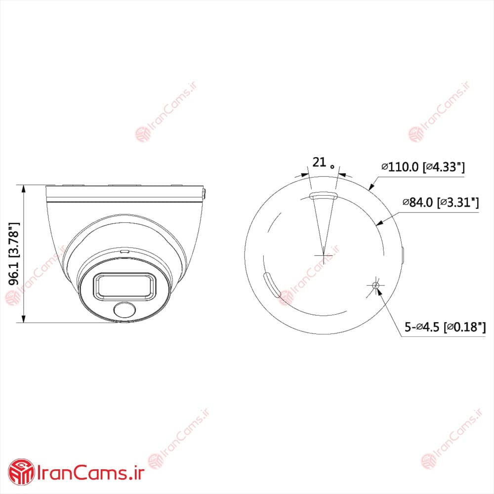 دوربین مداربسته دام 2 مگاپیکسلی داهوا DH-HAC-ME1200EP-LED — تصویر ۳