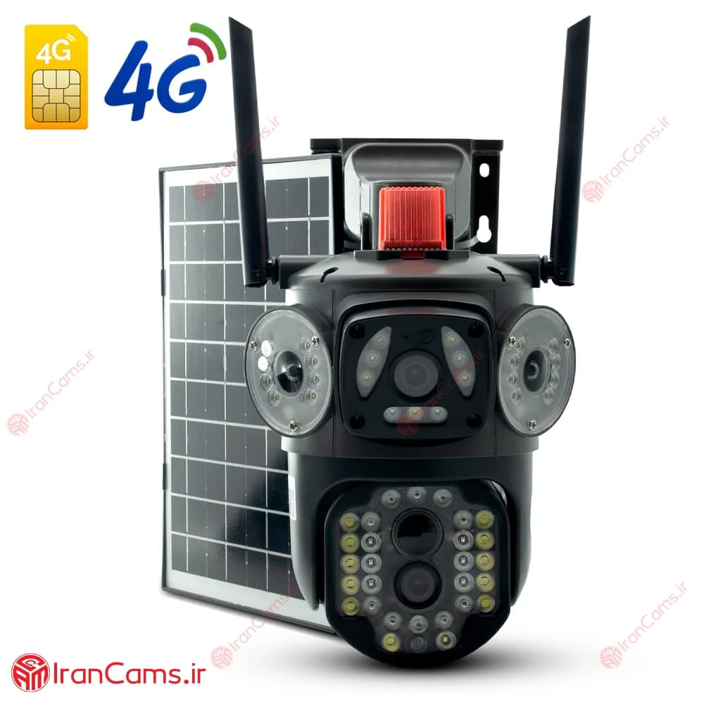 دوربین مینی اسپید دام بی سیم خورشیدی سیمکارتی دو لنز V380 مدل P27-18