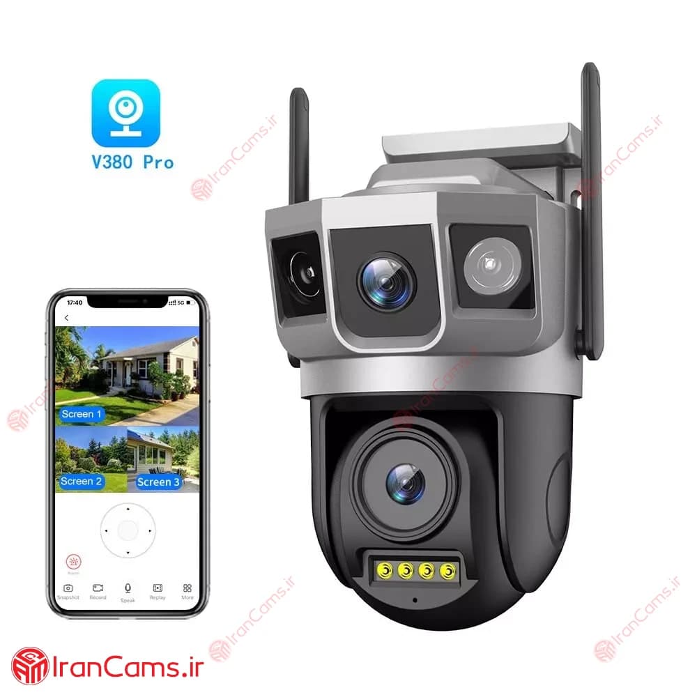 دوربین مینی اسپید دام بی سیم سیمکارتی دو لنز V380 مدل SC23-G — تصویر ۳