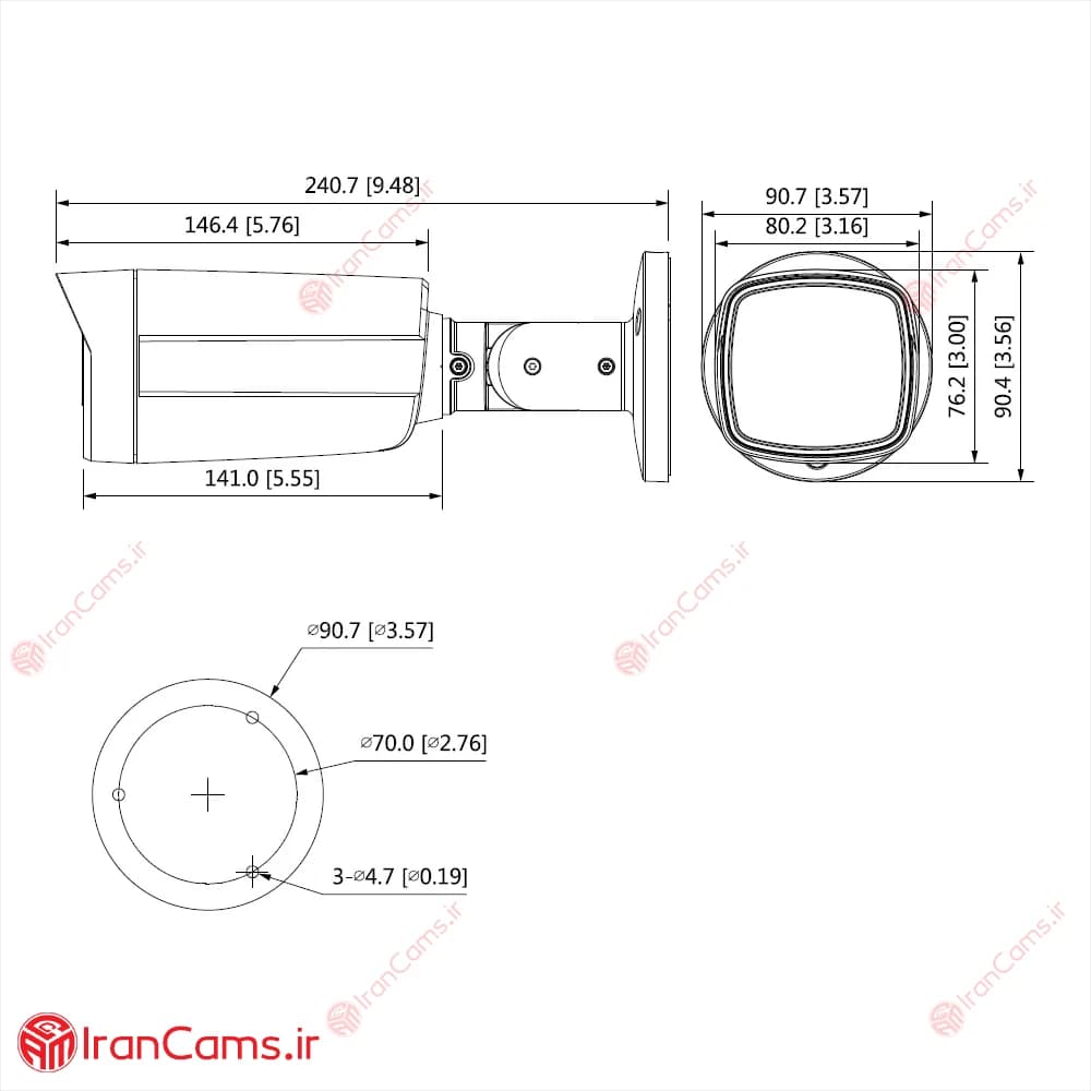 دوربین مداربسته بولت 2 مگاپیکسلی داهوا DH-HAC-HFW1231TMP-I8-A — تصویر ۶