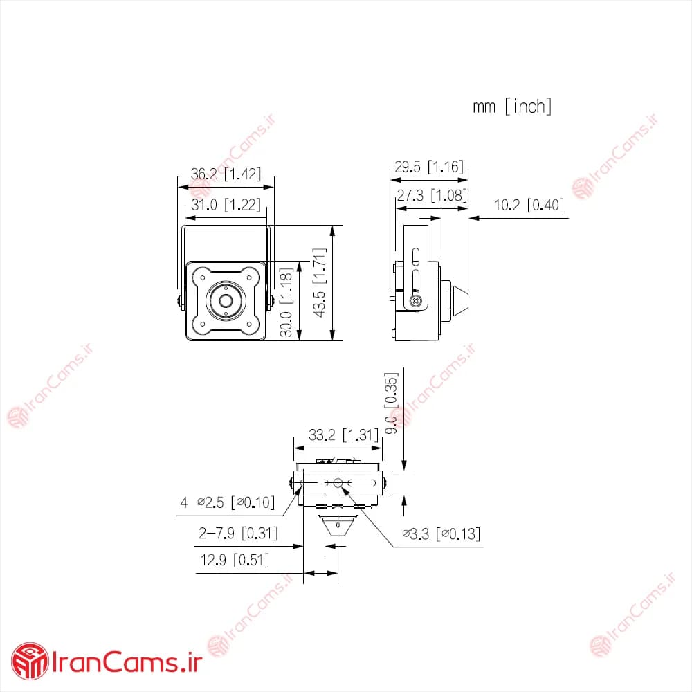 دوربین مداربسته پینهول 2 مگاپیکسلی داهوا DH-HAC-HUM3201BP-P — تصویر ۷