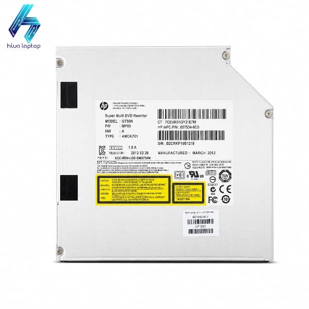 درایو DVD رایتر لپ‌تاپ HP GT50N اسلیم SATA ضخامت 12.7mm