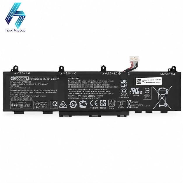 باتری لپ‌تاپ HP مدل CC03XL ظرفیت 4400mAh ولتاژ 11.55V توان 53Wh