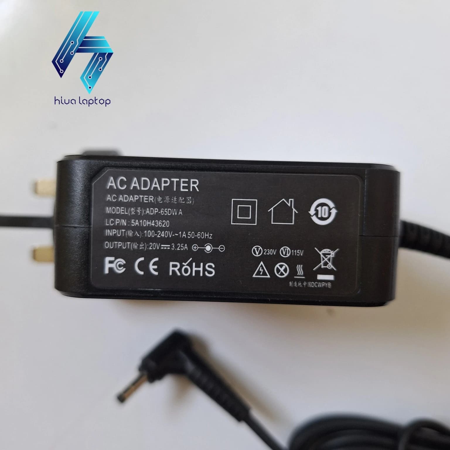 شارژر لپ تاپ لنوو 65 وات 20V 3.25A سوزنی مدل ADP-65DWA — تصویر ۲
