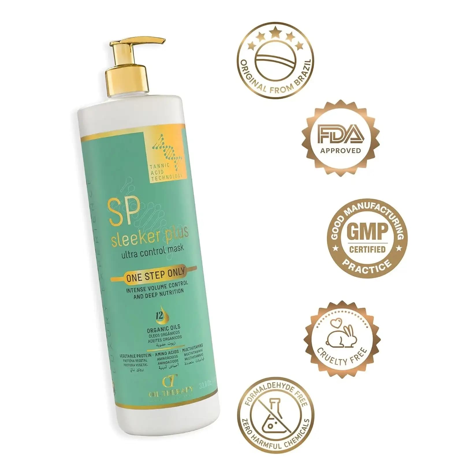 پروتئین و کراتین اس پی طلایی ۱۰۰۰ میل – SP Sleeker Plus Ultra Control Mask — تصویر ۴