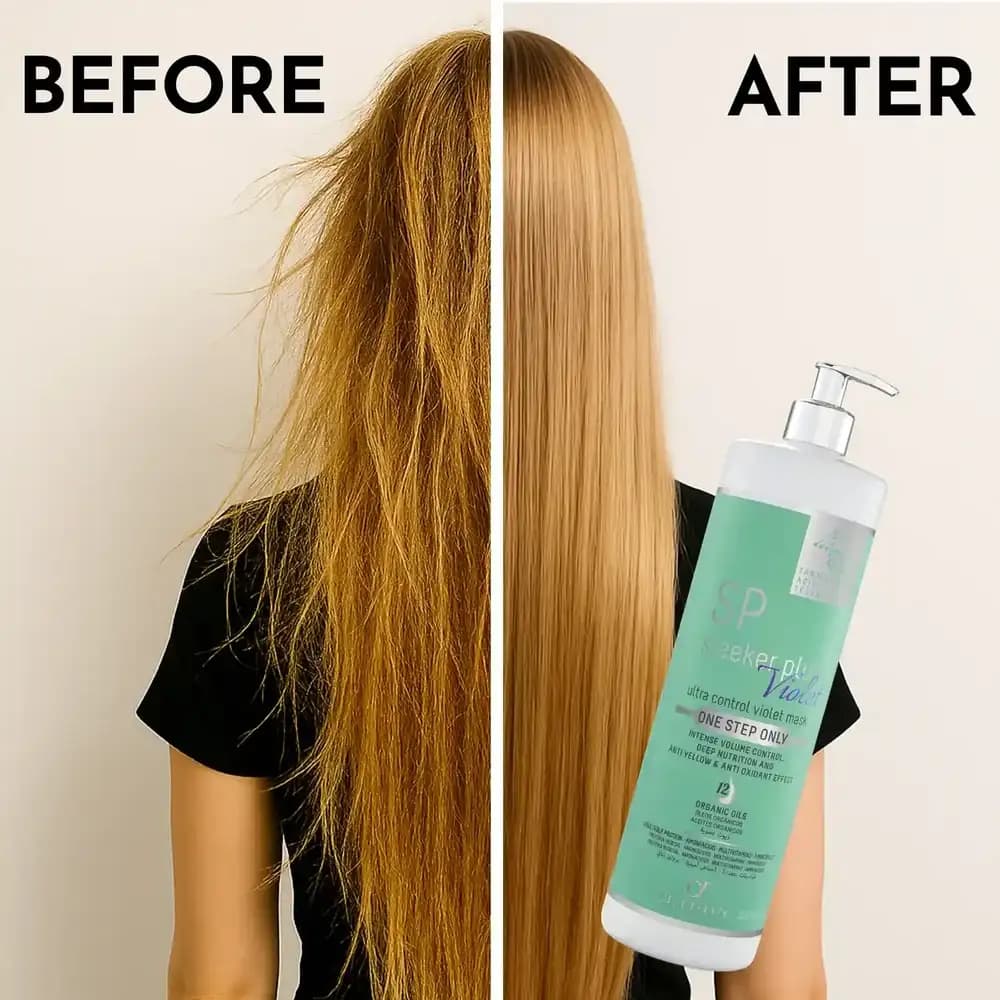پروتئین و کراتین اس پی نقره ای (وایولت) ۱۰۰۰ میل – SP Sleeker Plus Violet Oil Therapy — تصویر ۳