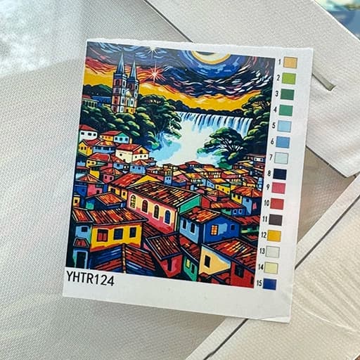 بوم رنگ آمیزی شماره دار (نقاشی آبرنگی)30*40 — تصویر ۴