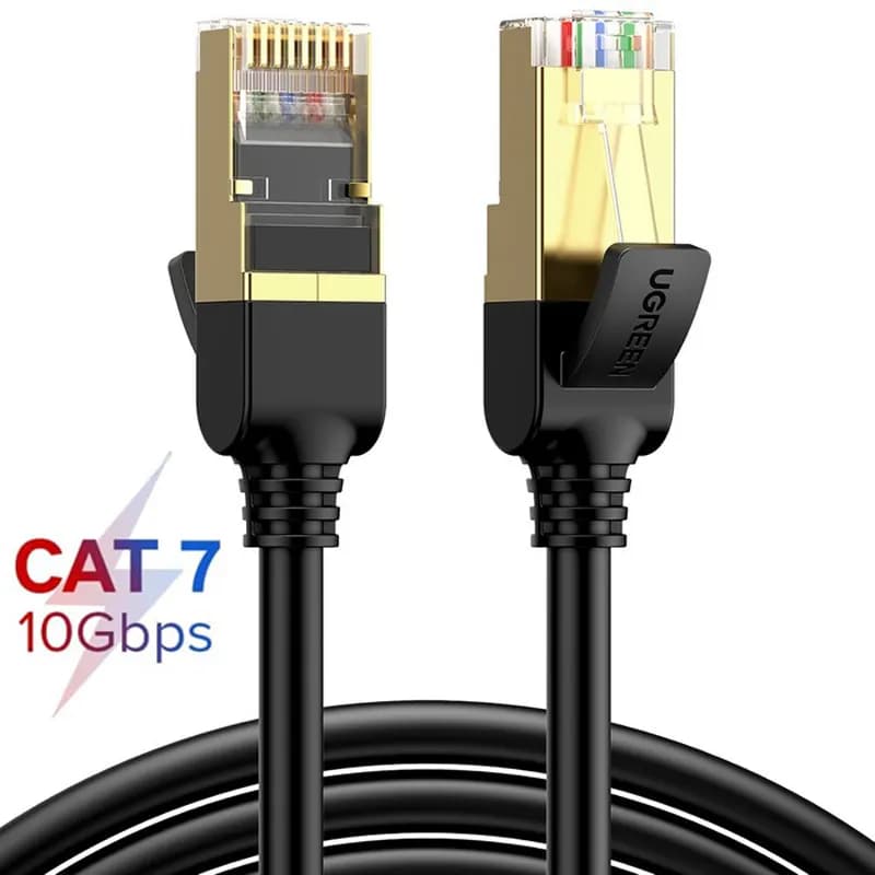 کابل شبکه CAT7 F/FTP یوگرین 10Gbps پهنای باند 600MHz مس خالص مدل NW107 طول 1 متر