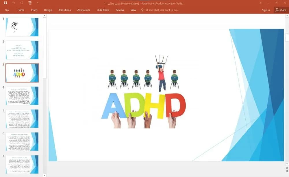 پاورپوینت اختلال کم توجهی بیش فعالی ADHD