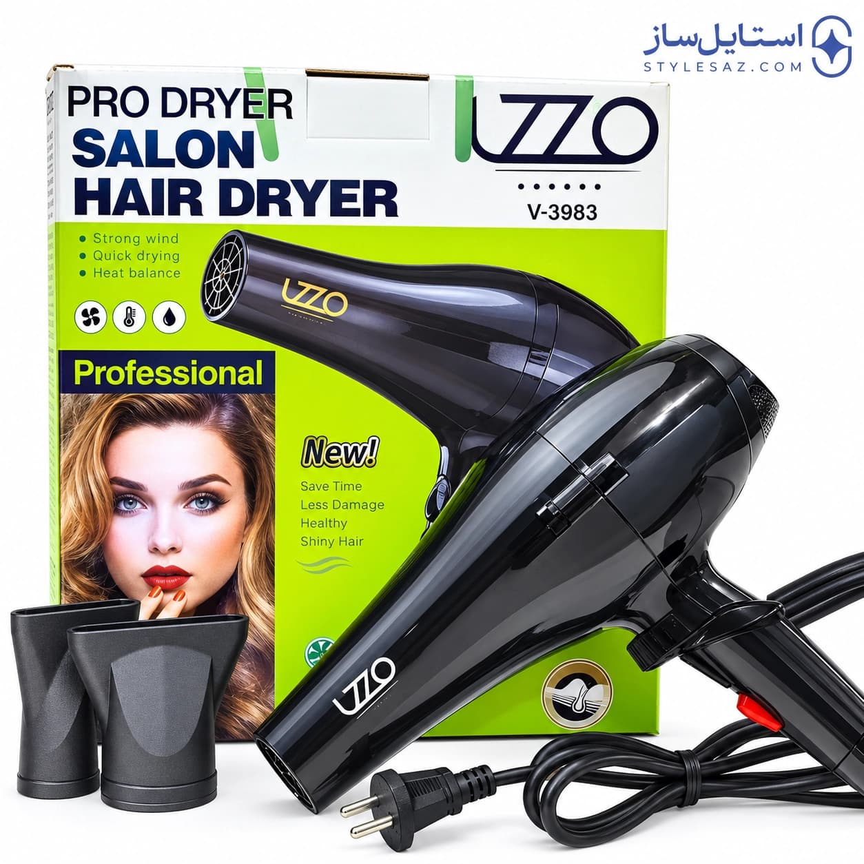 سشوار حرفهای UZZO مدل V-3983 توان ۵۰۰۰ وات
