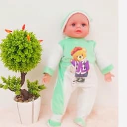 عروسک نوزاد چشم باز موزیکال اوازه خوان 40 سانتی — تصویر ۴