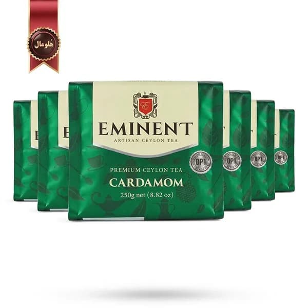 6 عدد چای سیاه امیننت Eminent مدل هل دار Cardamom وزن 250 گرم (اورجینال)