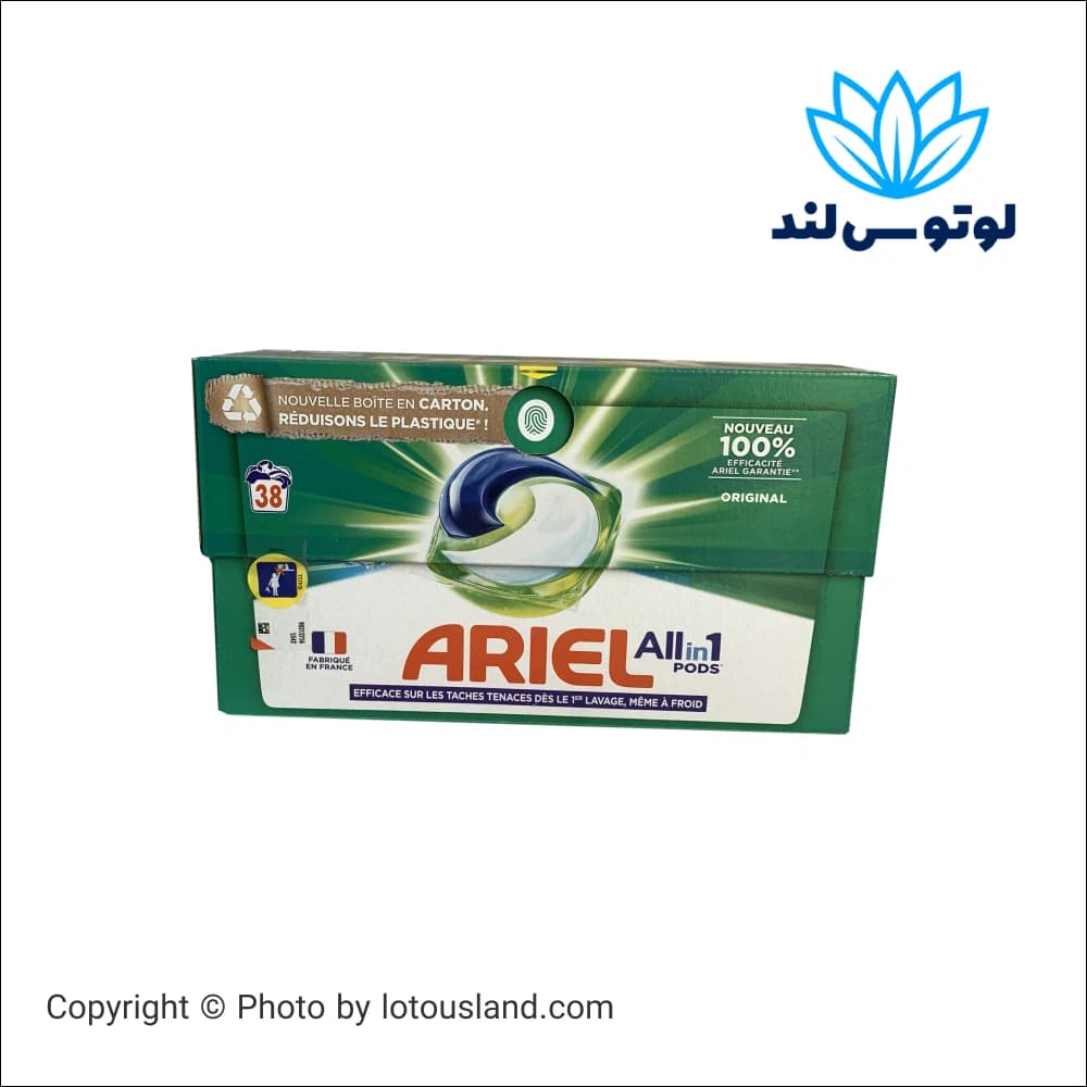 قرص ماشین لباسشویی آریل مدل All In 1 بسته 38 عددی — تصویر ۲