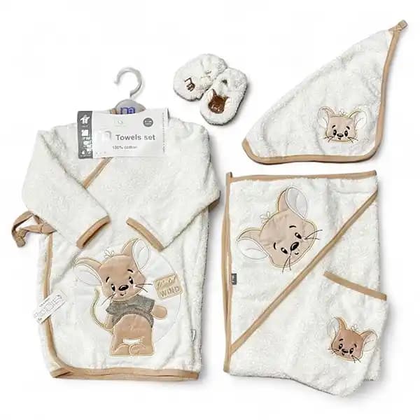 سرویس حوله 5 تکه برند مادرکر mothercare طرح موش