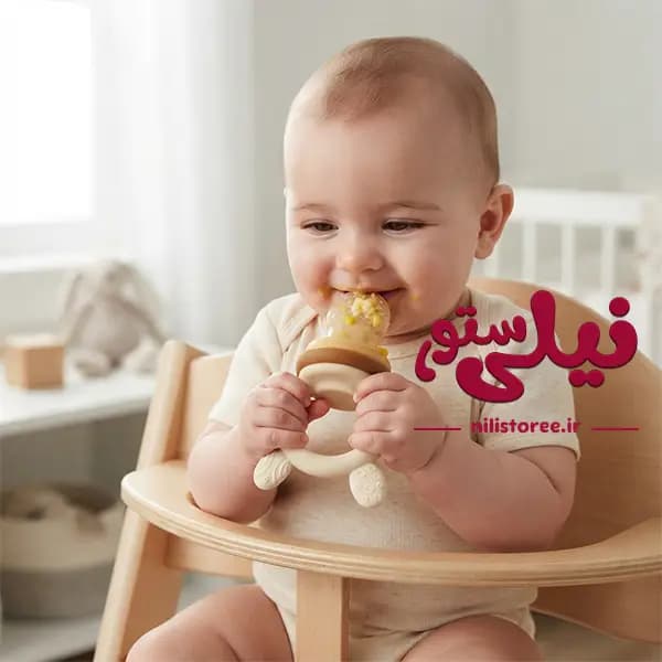 پستانک میوه خوری تمام سیلیکونی نوزاد طرح خرگوش