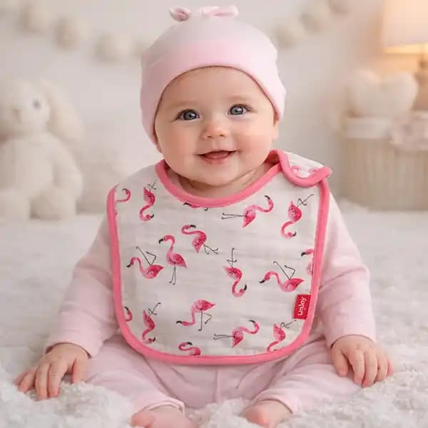 پیش بند نوزاد طرح فلامینگو برند Nuby