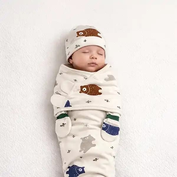 قنداق دورپیچ نوزاد طرح خرس برند بیبی فور لایف Baby 4 life