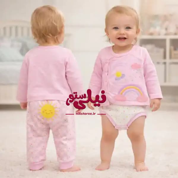 3 تیکه نوزادی طرح رنگین کمان برند دانالو