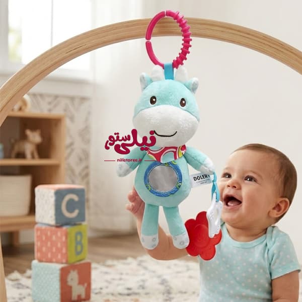 آویز تخت و کریر جغجغه ای نوزاد طرح حیوانات برند dolery کد 6675 — تصویر ۲