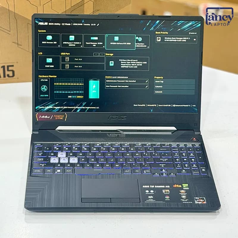 لپ تاپ اپن باکس 15.6 اینچی ایسوس TUF Gaming A15 FA506NCR Ryzen 7 7445HS 16GB DDR5 512GB SSD RTX 3050 4GB FHD IPS 144Hz — تصویر ۳