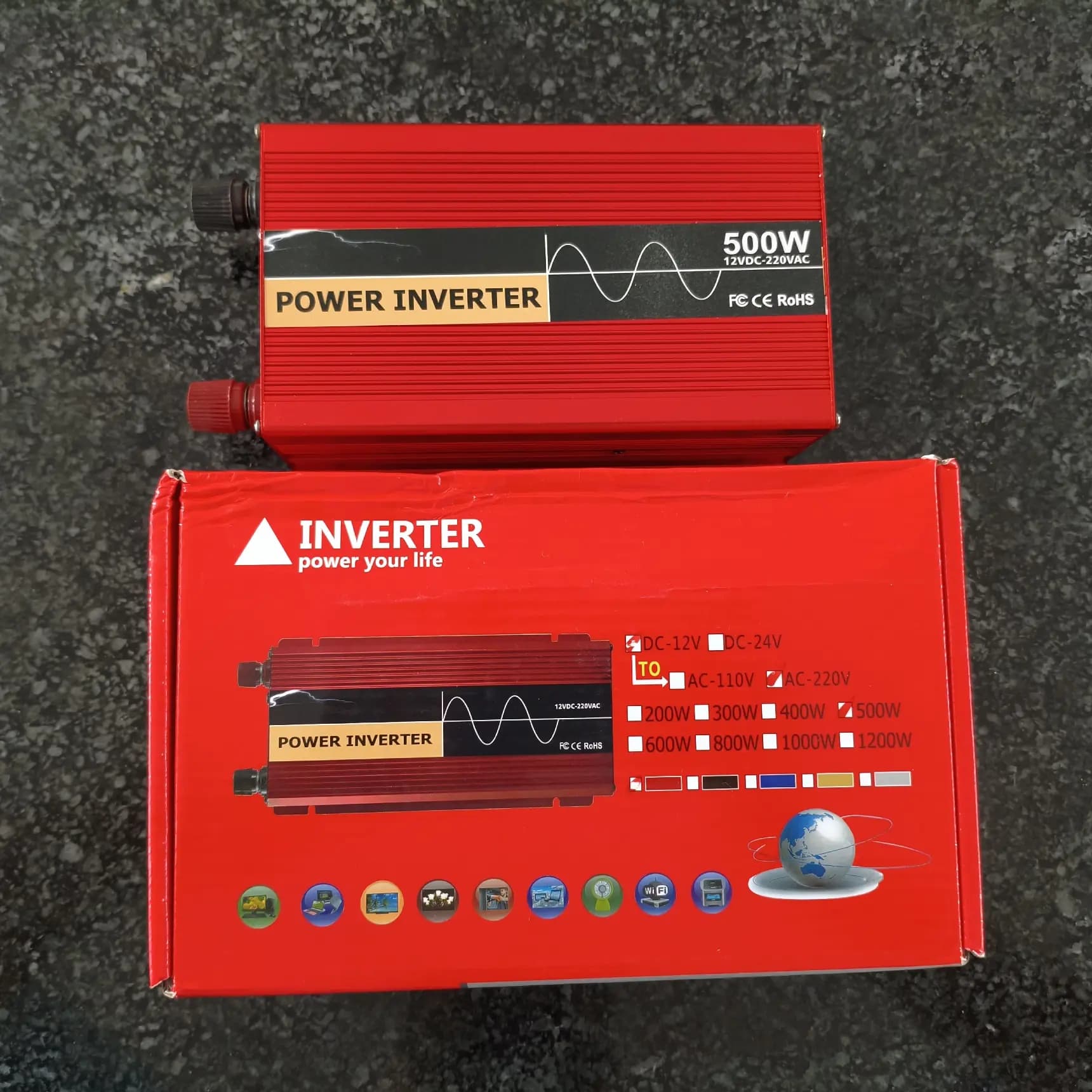 اینورتر مبدل برق خودرو 12 به 220 ولت 500 وات مدل power inverter ‏
